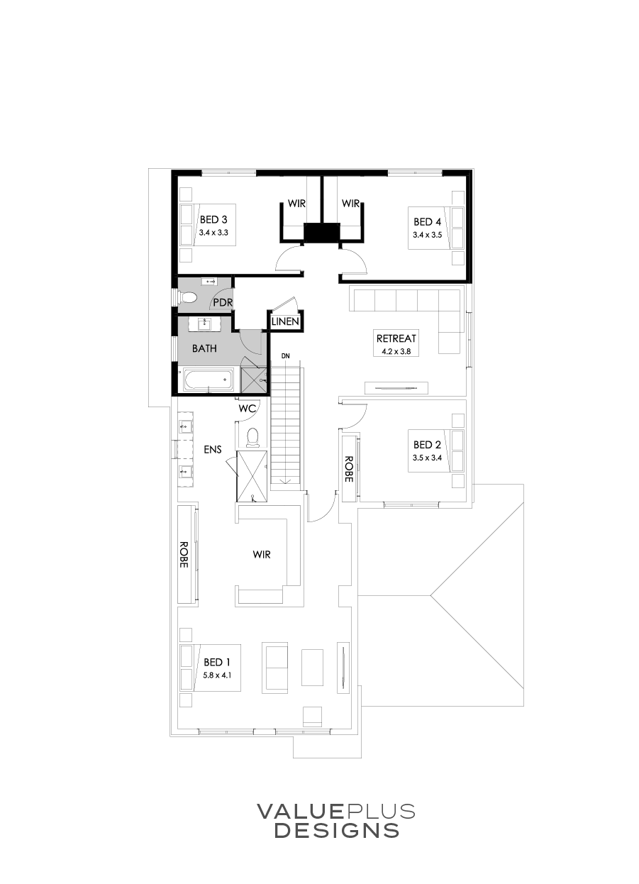 39 First Floor Floorplan (Powder Room - Flipped)