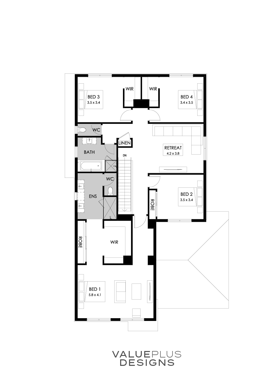 39 First Floor Floorplan (Standard - Flipped)