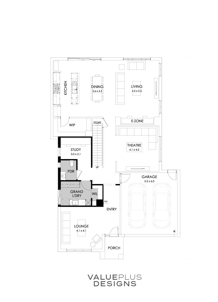 39 Ground Floor Floorplan (Grand Laundry - Flipped)