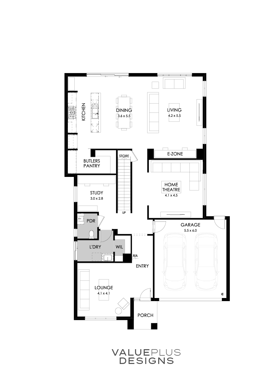 39 Ground Floor Floorplan (Standard - Flipped)