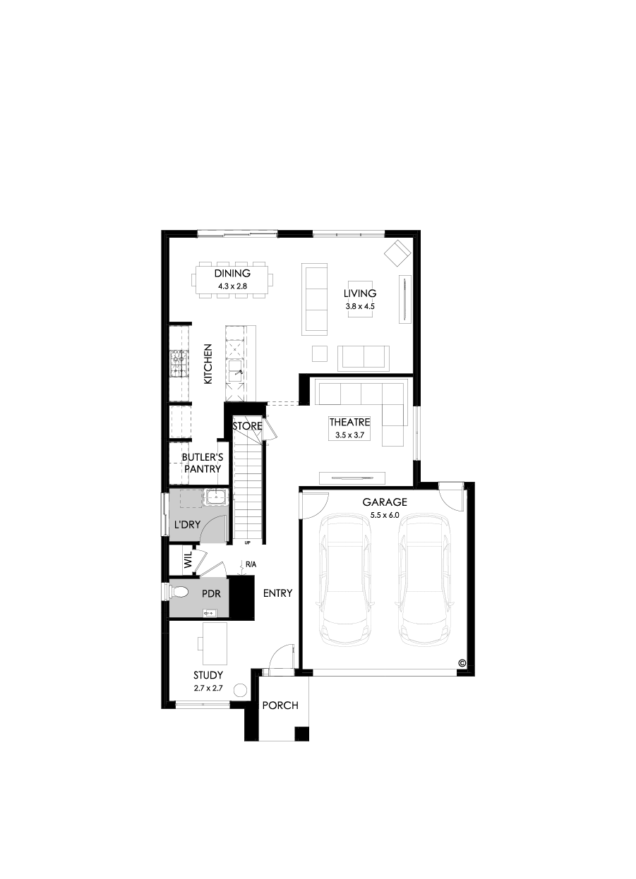 27 Ground Floor Floorplan (Standard - Flipped)