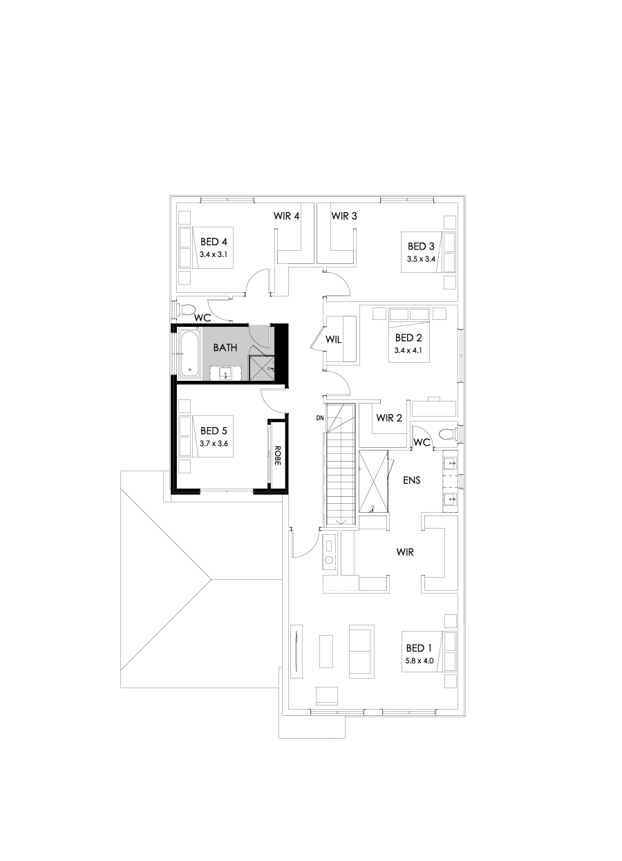 36 First Floor Floorplan (5th bedroom)
