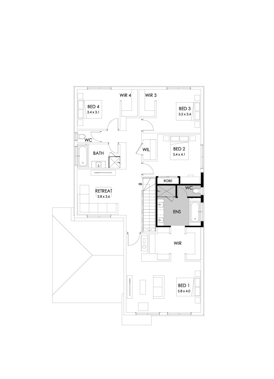 36 First Floor Floorplan (Bath to ensuite)
