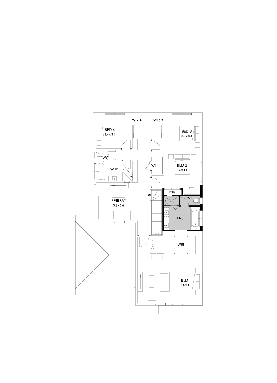 36 First Floor Floorplan (Bath to ensuite)