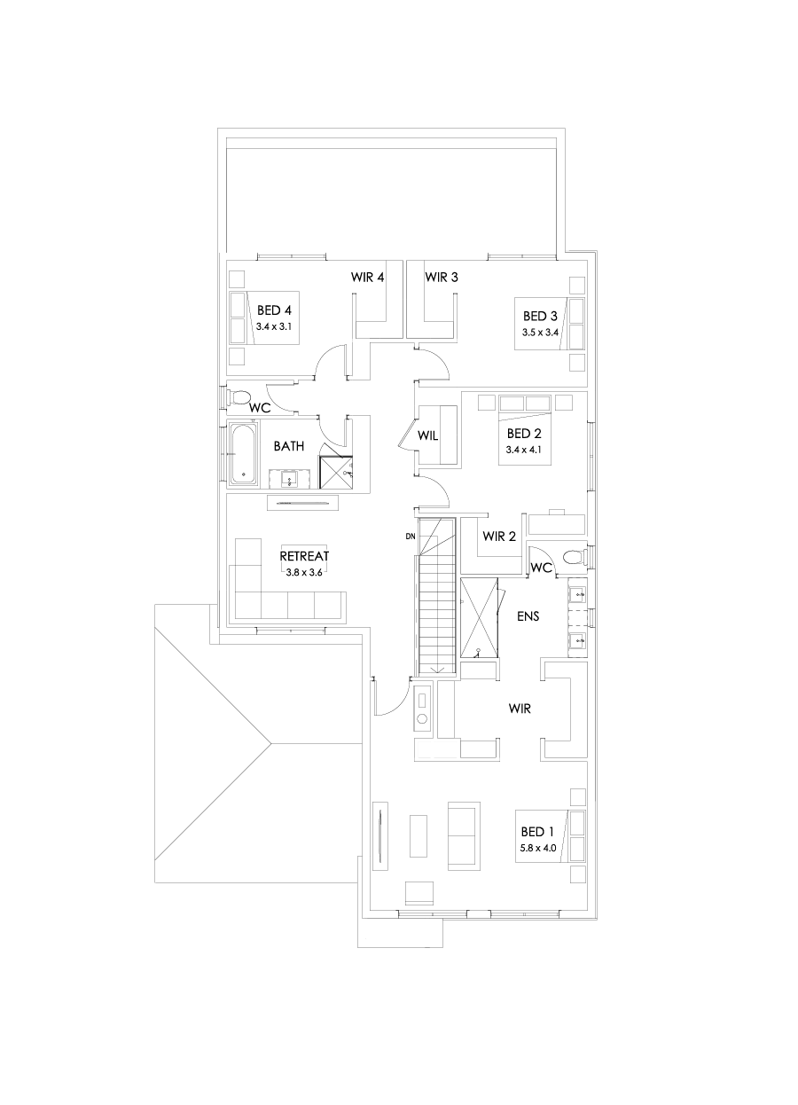 36 First Floor Floorplan (Larger kitchen and dining option)