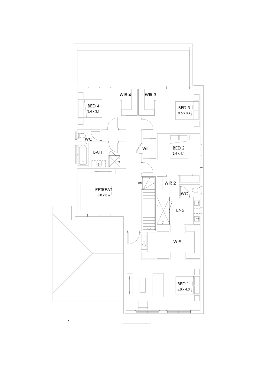36 First Floor Floorplan (Larger kitchen and dining)