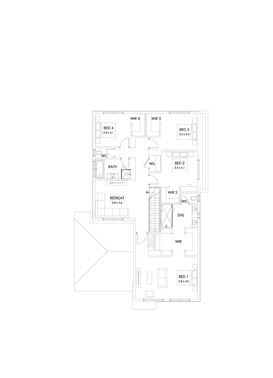 36 First Floor Floorplan (Larger kitchen)