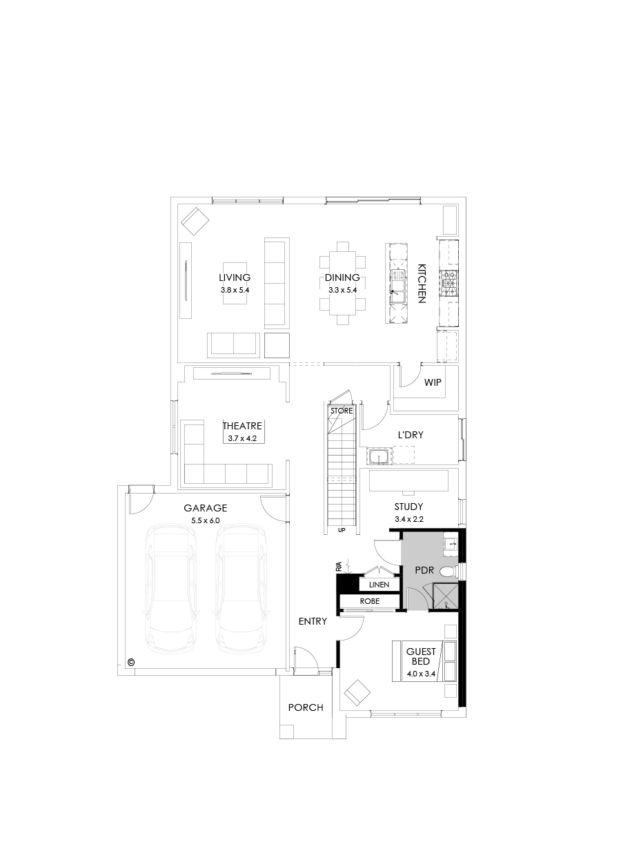 36 Ground Floor Floorplan (Guest bedroom)