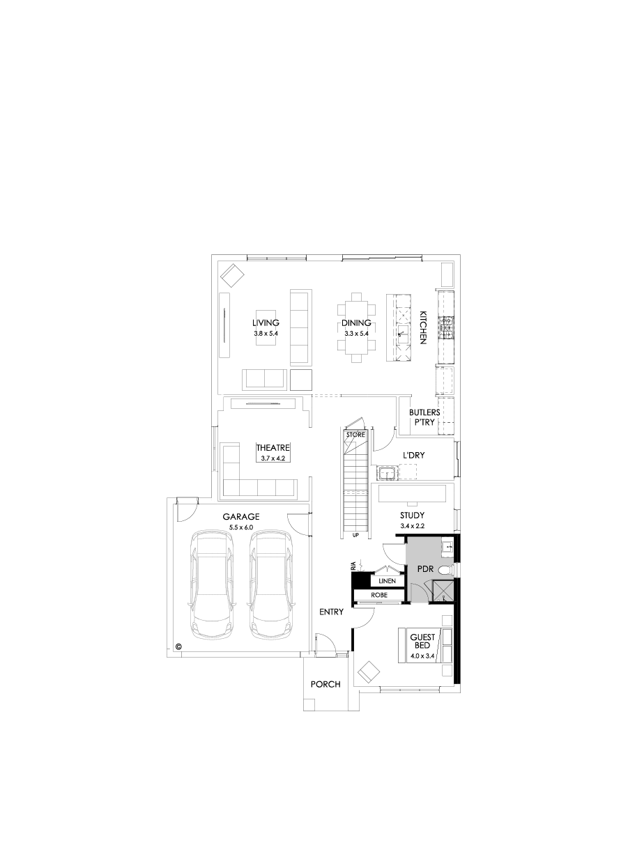 36 Ground Floor Floorplan (Guest bedroom)