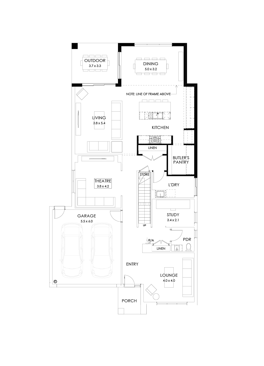 36 Ground Floor Floorplan (Larger kitchen and dining)