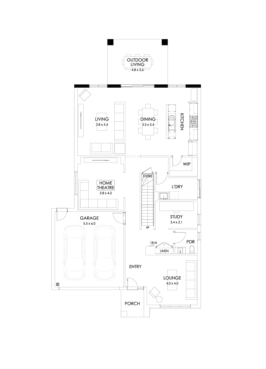 36 Ground Floor Floorplan (Outdoor living)