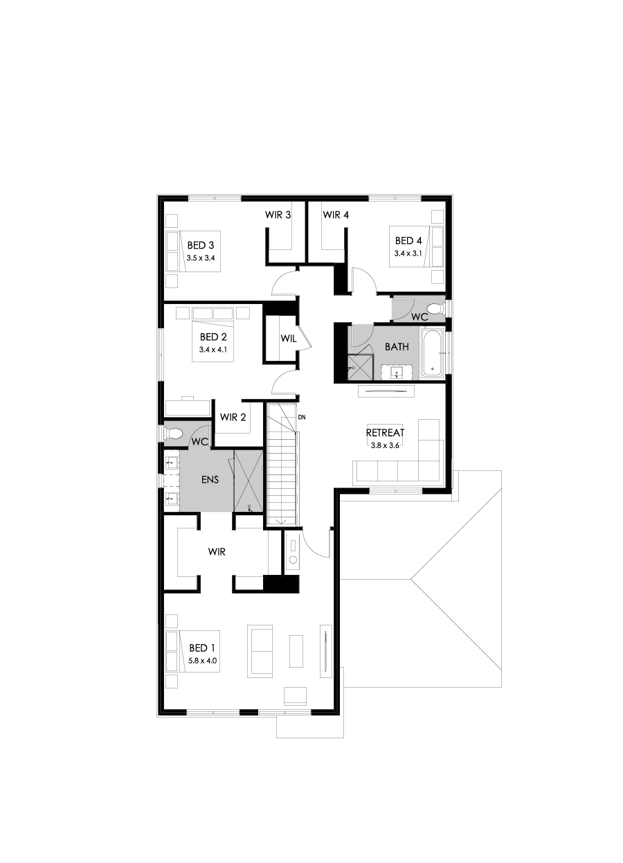 36 First Floor Floorplan (Standard - Flipped)