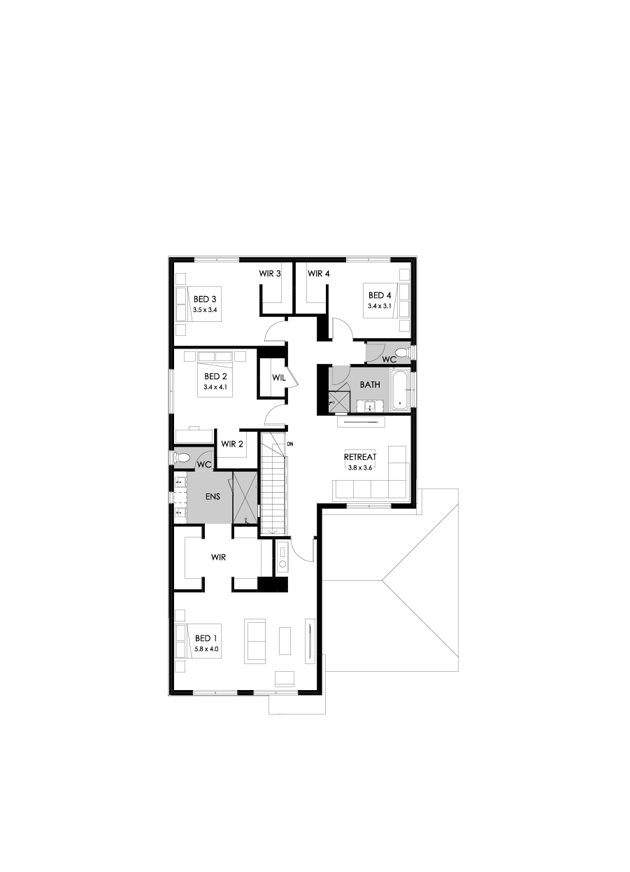36 First Floor Floorplan (Standard - Flipped)