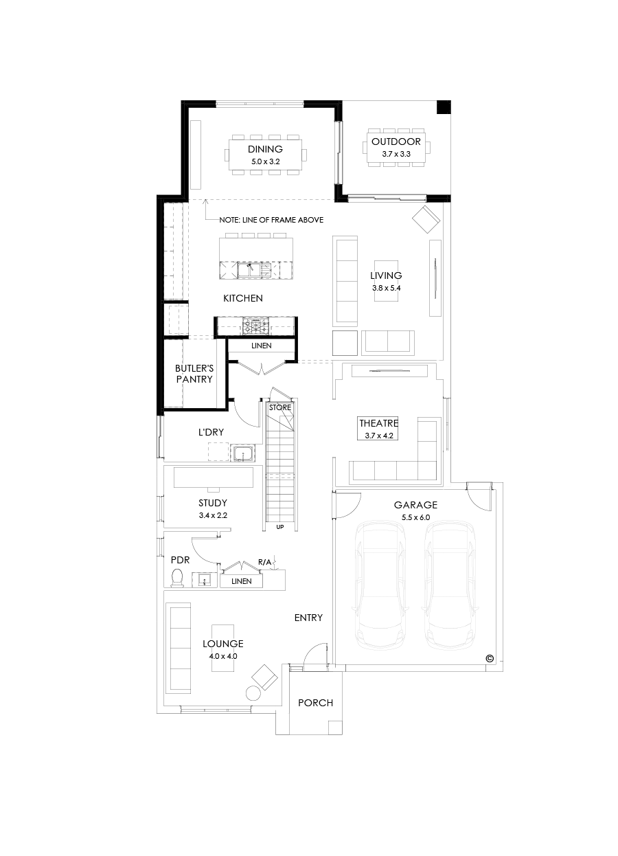 36 Ground Floor Floorplan (Larger kitchen and dining - Flipped)