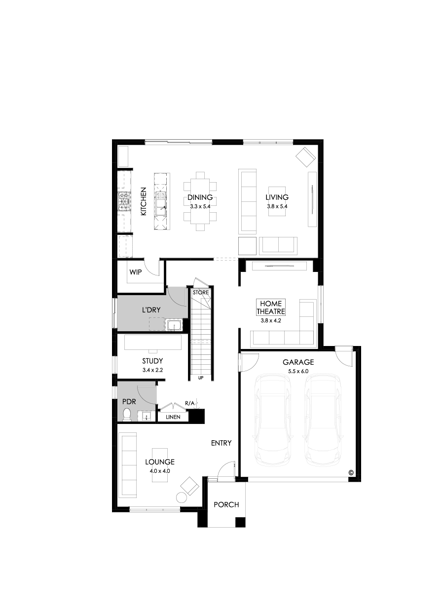 36 Ground Floor Floorplan (Standard - Flipped)