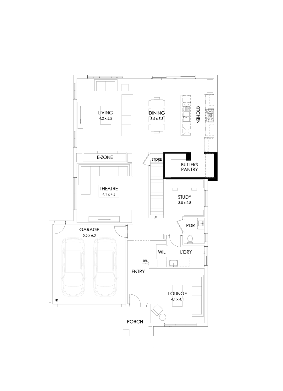 39 Ground Floor Floorplan (Butler's pantry - Included)