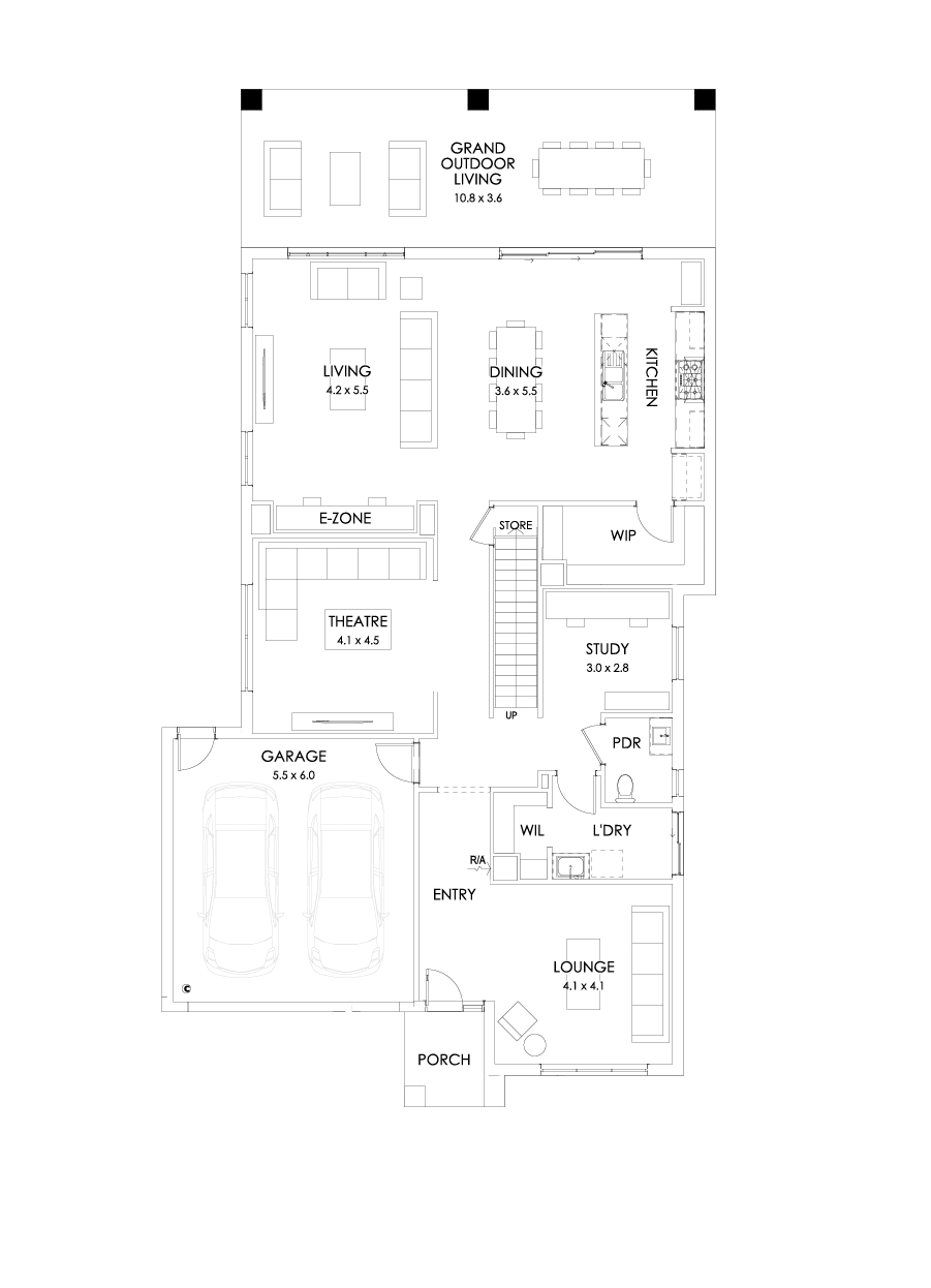 39 Ground Floor Floorplan (Grand outdoor living)