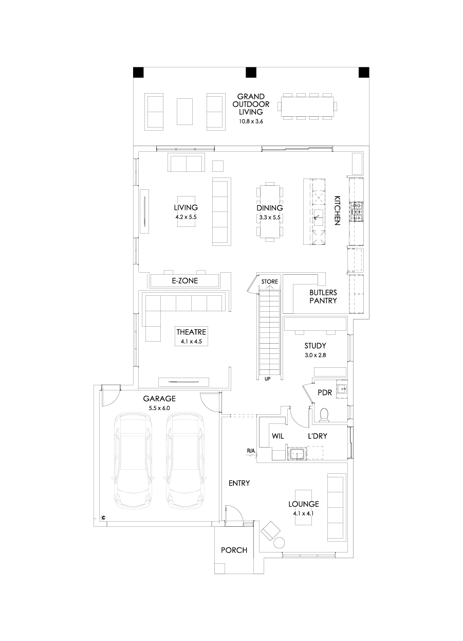 39 Ground Floor Floorplan (Grand outdoor living)