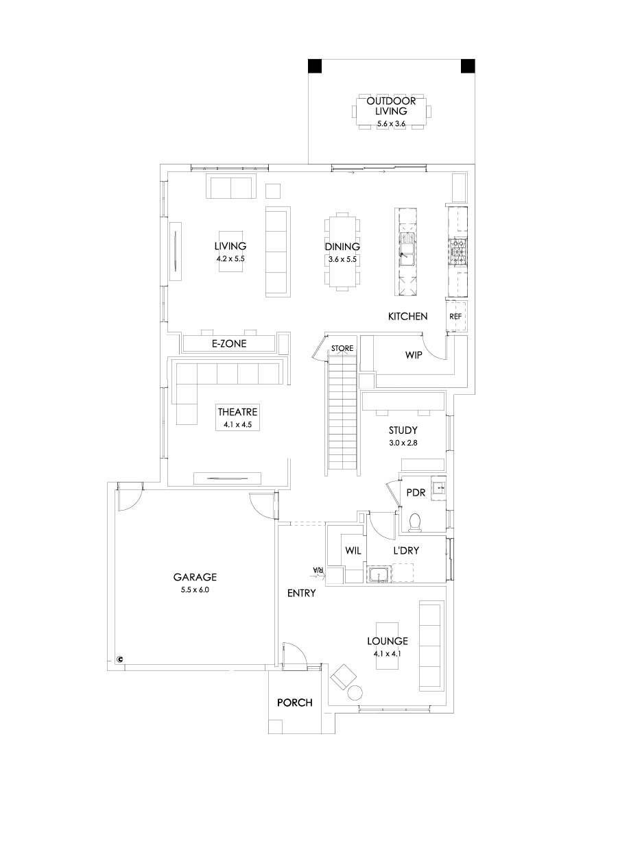 39 Ground Floor Floorplan (Outdoor living)