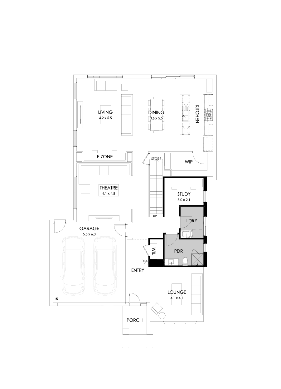 39 Ground Floor Floorplan (Shower to powder)