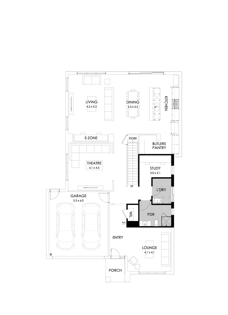 39 Ground Floor Floorplan (Shower to powder)
