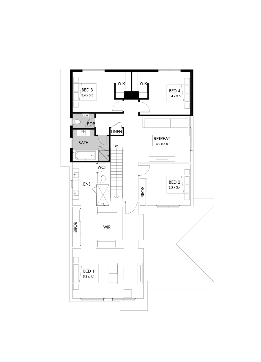 39 First Floor Floorplan (Powder room - Flipped)