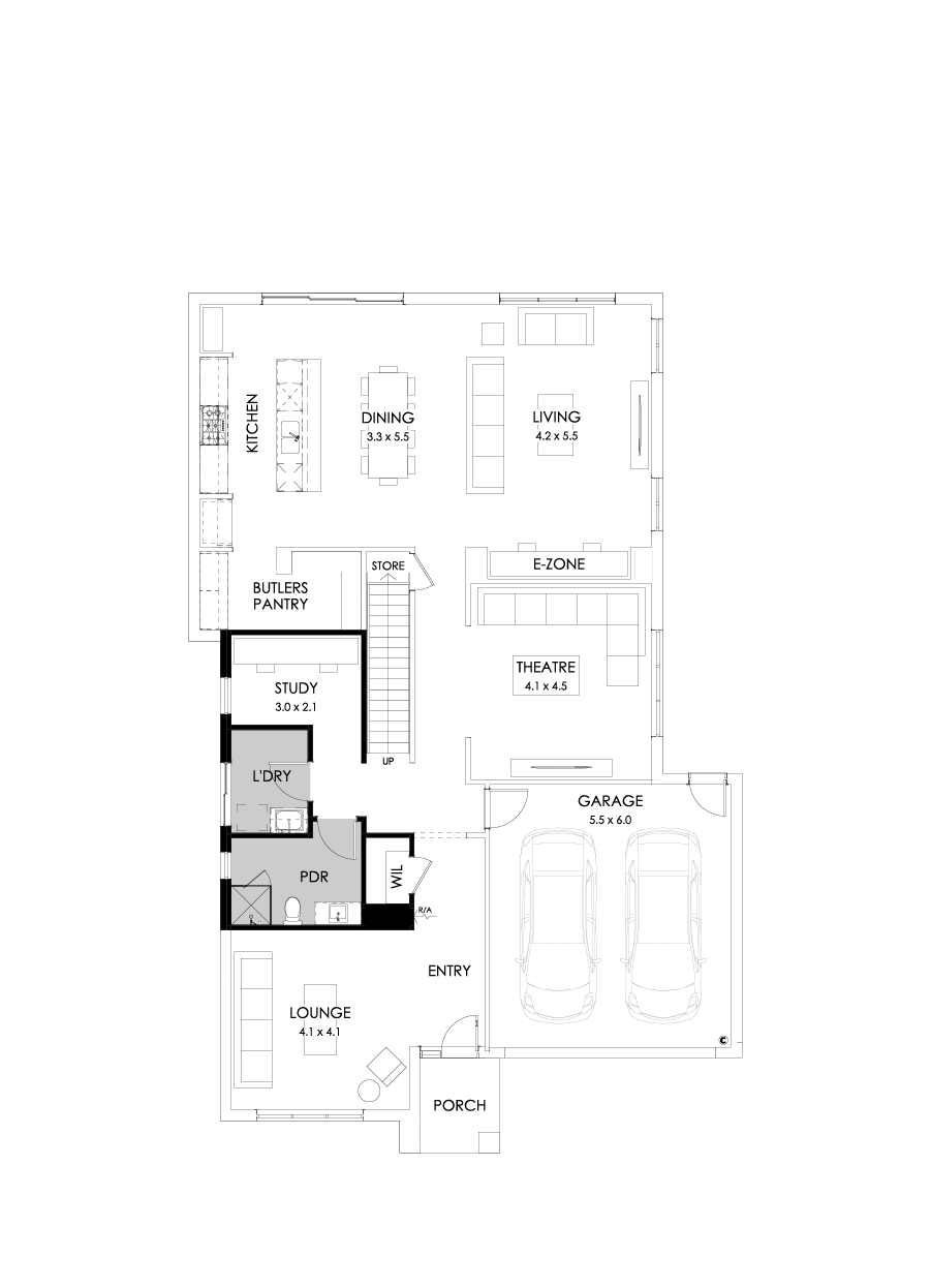 39 Ground Floor Floorplan (Shower to powder - Flipped)