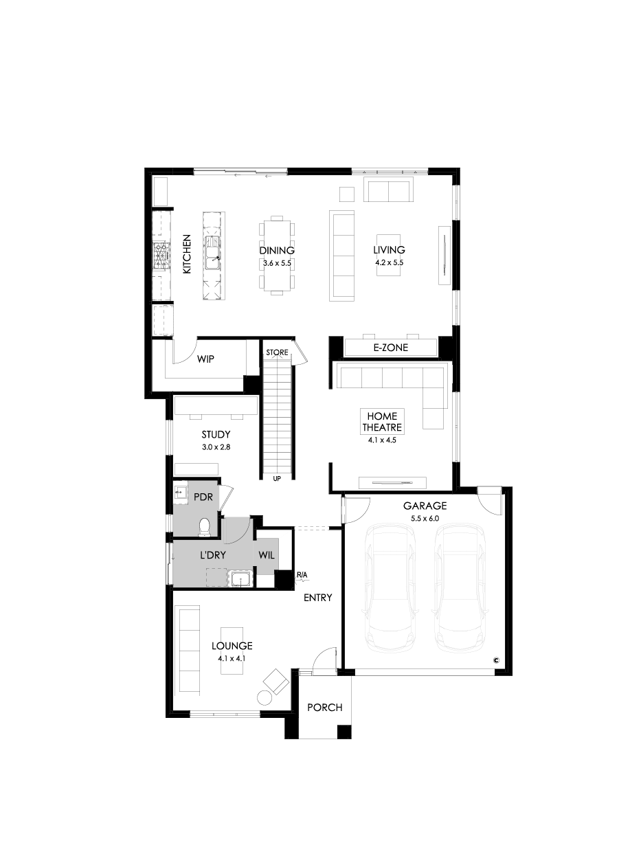39 Ground Floor Floorplan (Standard - Flipped)
