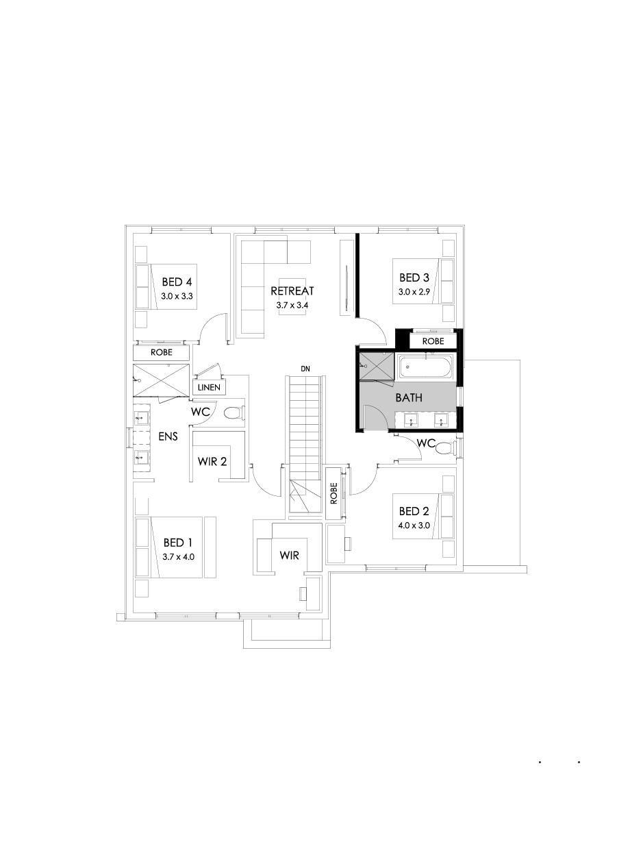 27 First Floor Floorplan (Bathroom upgrade - Flipped)