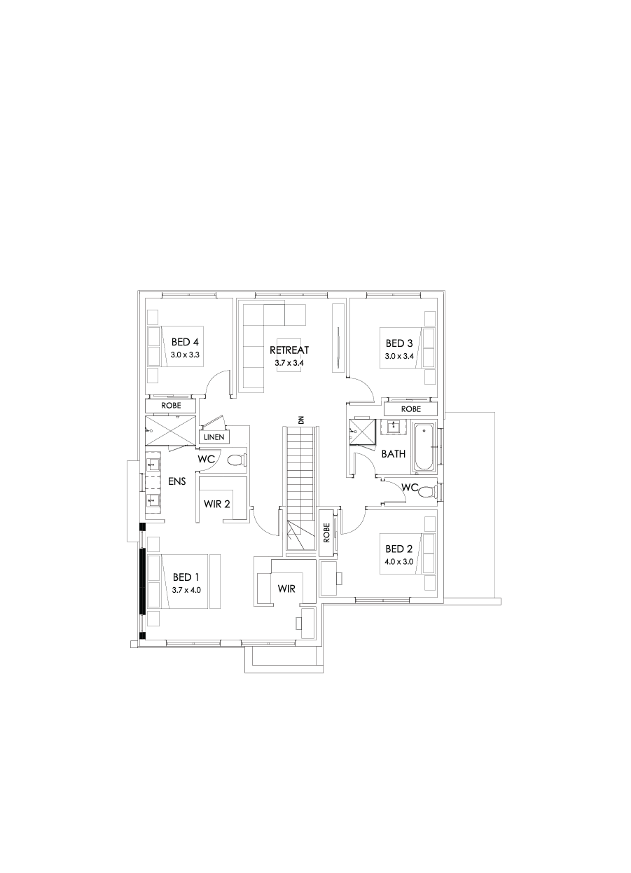 27 First Floor Floorplan (SLHC Corner treatment - Flipped)