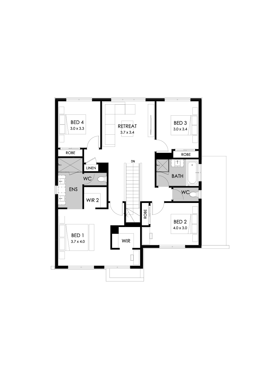 27 First Floor Floorplan (Standard - Flipped)