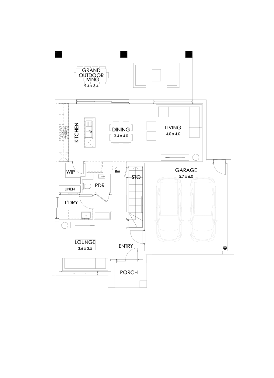 27 Ground Floor Floorplan (Grand outdoor living - Flipped)