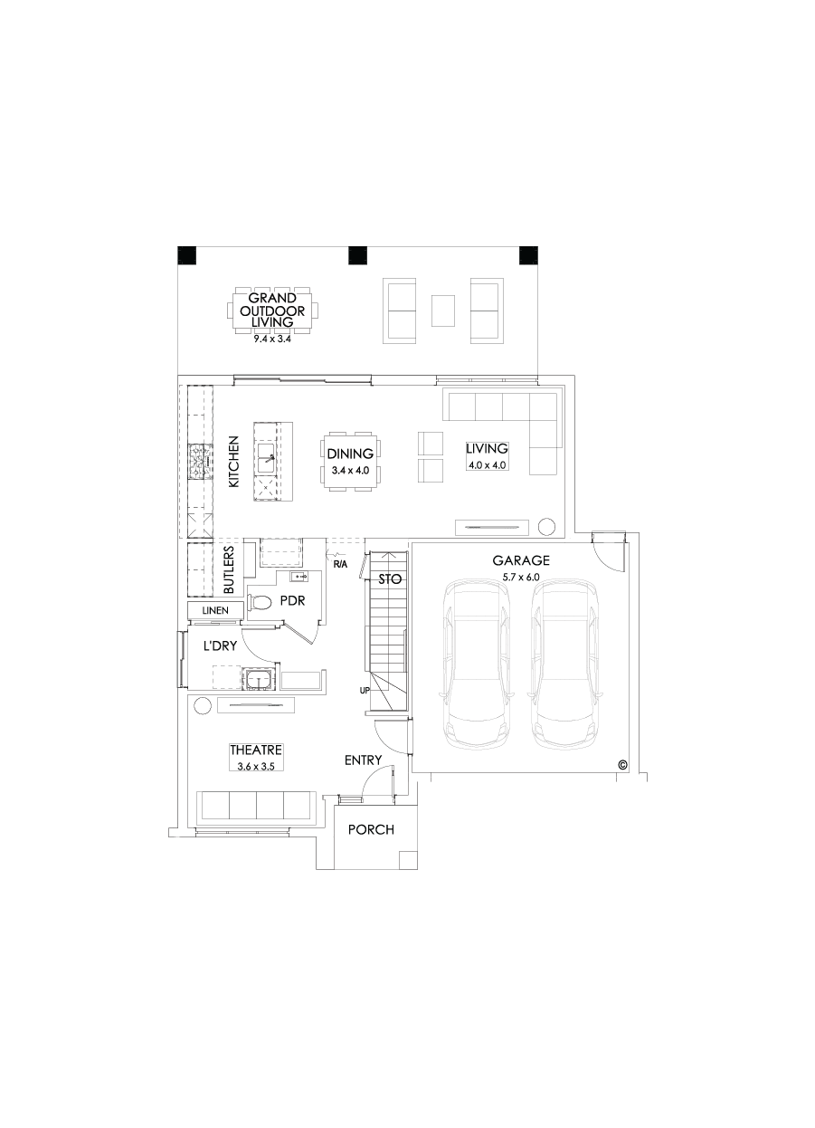 27 Ground Floor Floorplan (Grand outdoor living - Flipped)