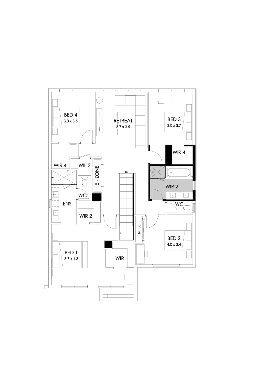 31 First Floor Floorplan (Bathroom upgrade - Flipped)