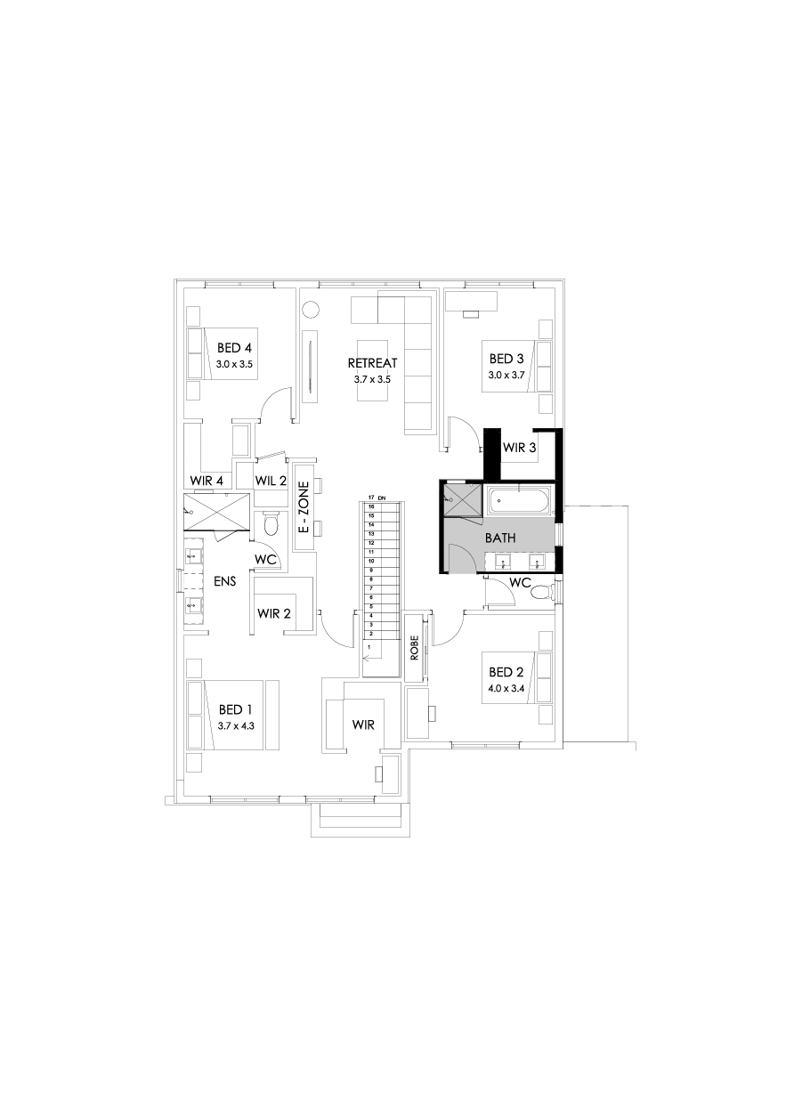 31 First Floor Floorplan (Bathroom upgrade - Flipped)