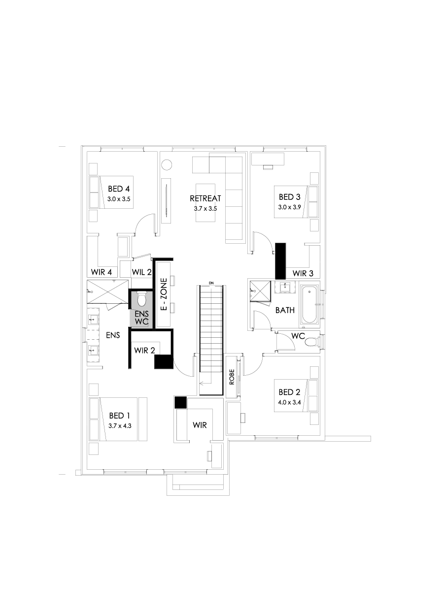 31 First Floor Floorplan (Larger living - Flipped)