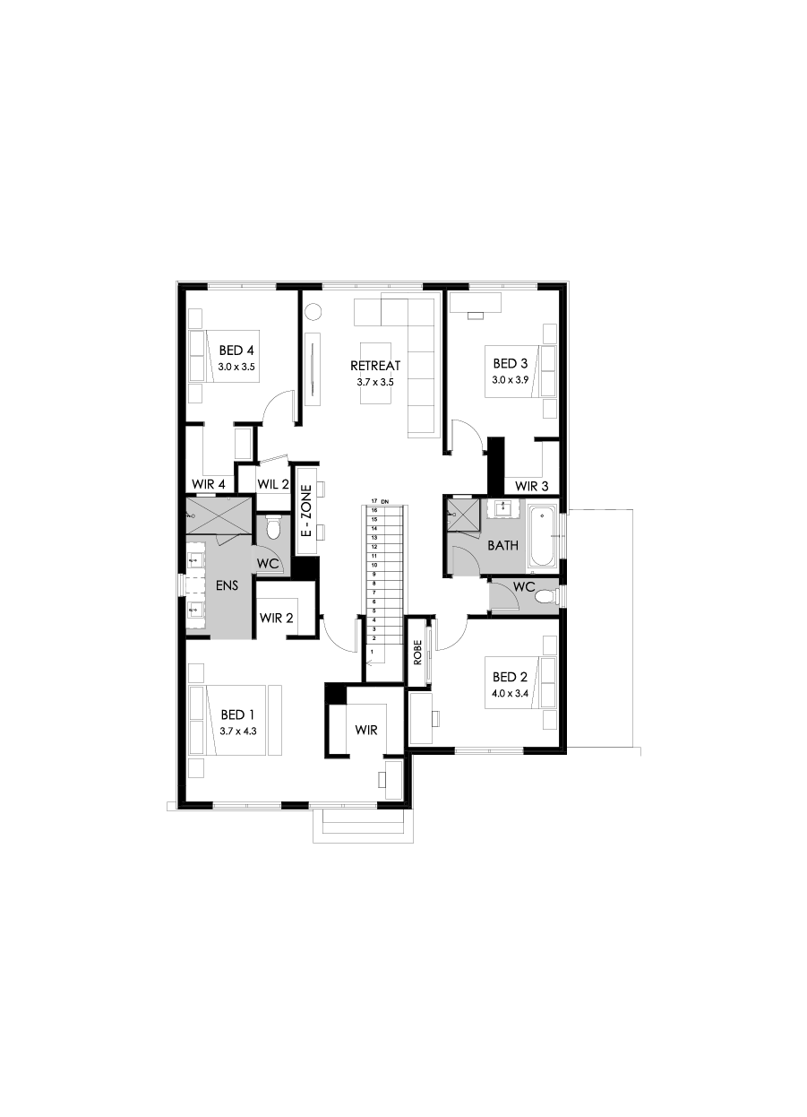 31 First Floor Floorplan (Standard - Flipped)