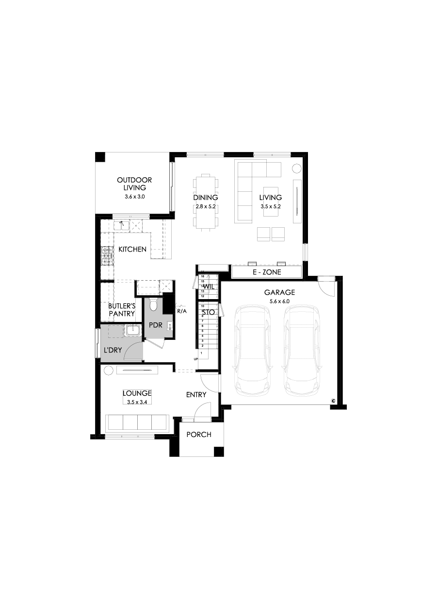 31 Ground Floor Floorplan (Standard - Flipped)