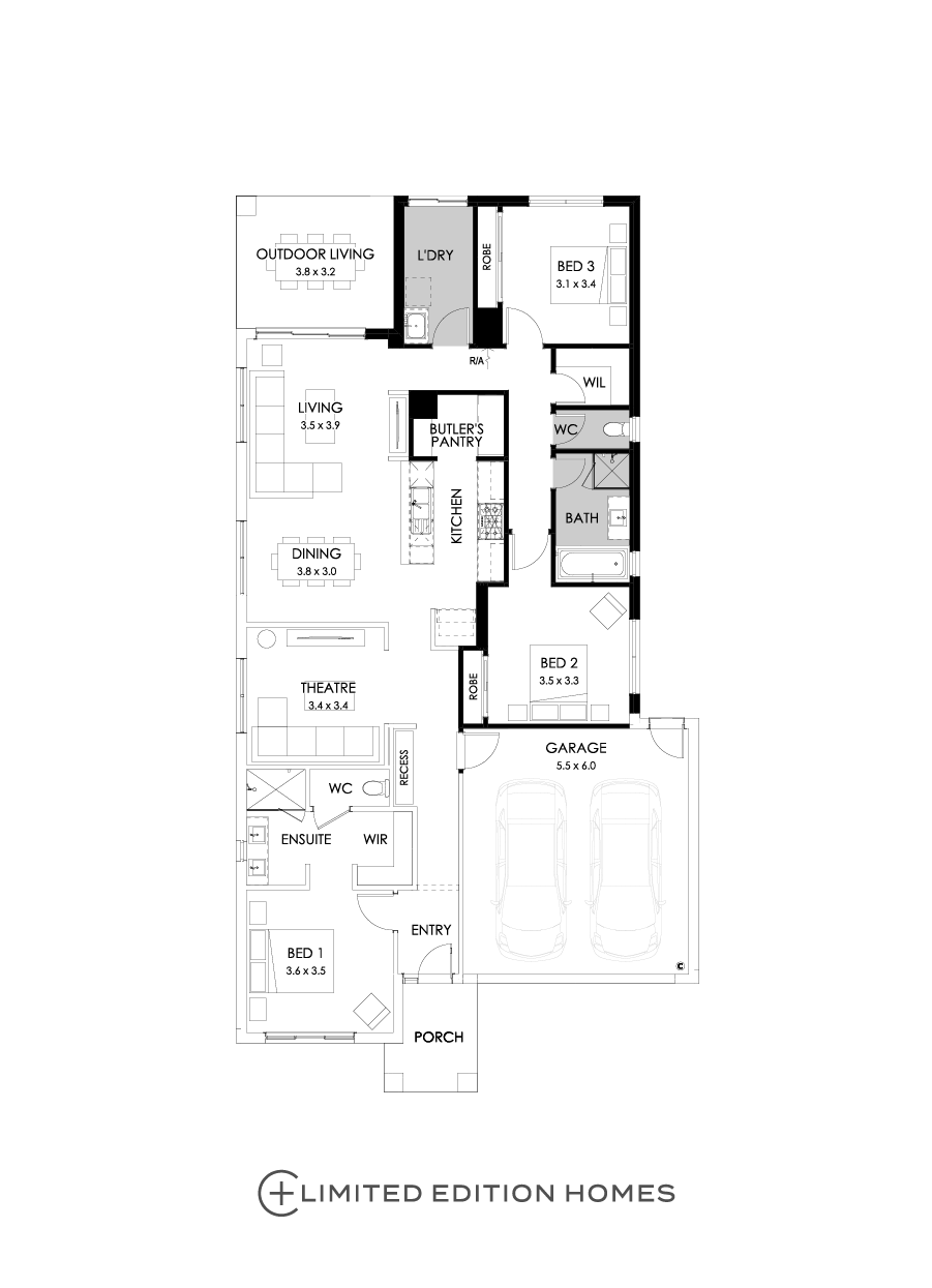 23  Floor Floorplan (3 bedroom - Flipped)