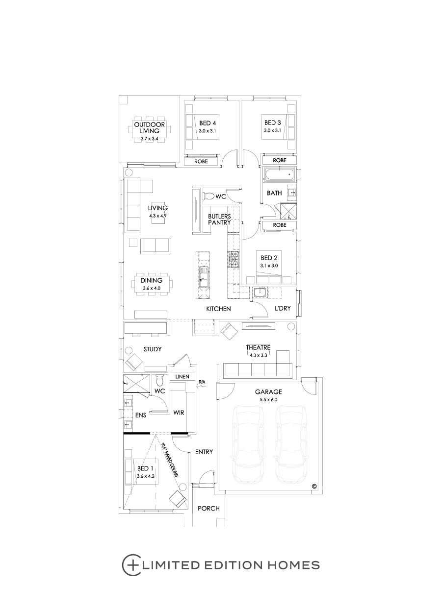 26  Floor Floorplan (Bed 1 raked ceiling - Flipped)