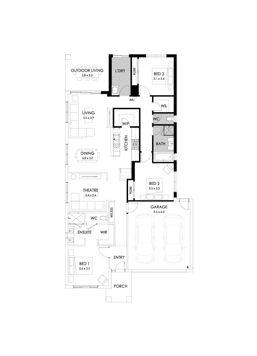 23  Floor Floorplan (3 bedrooms - Flipped)