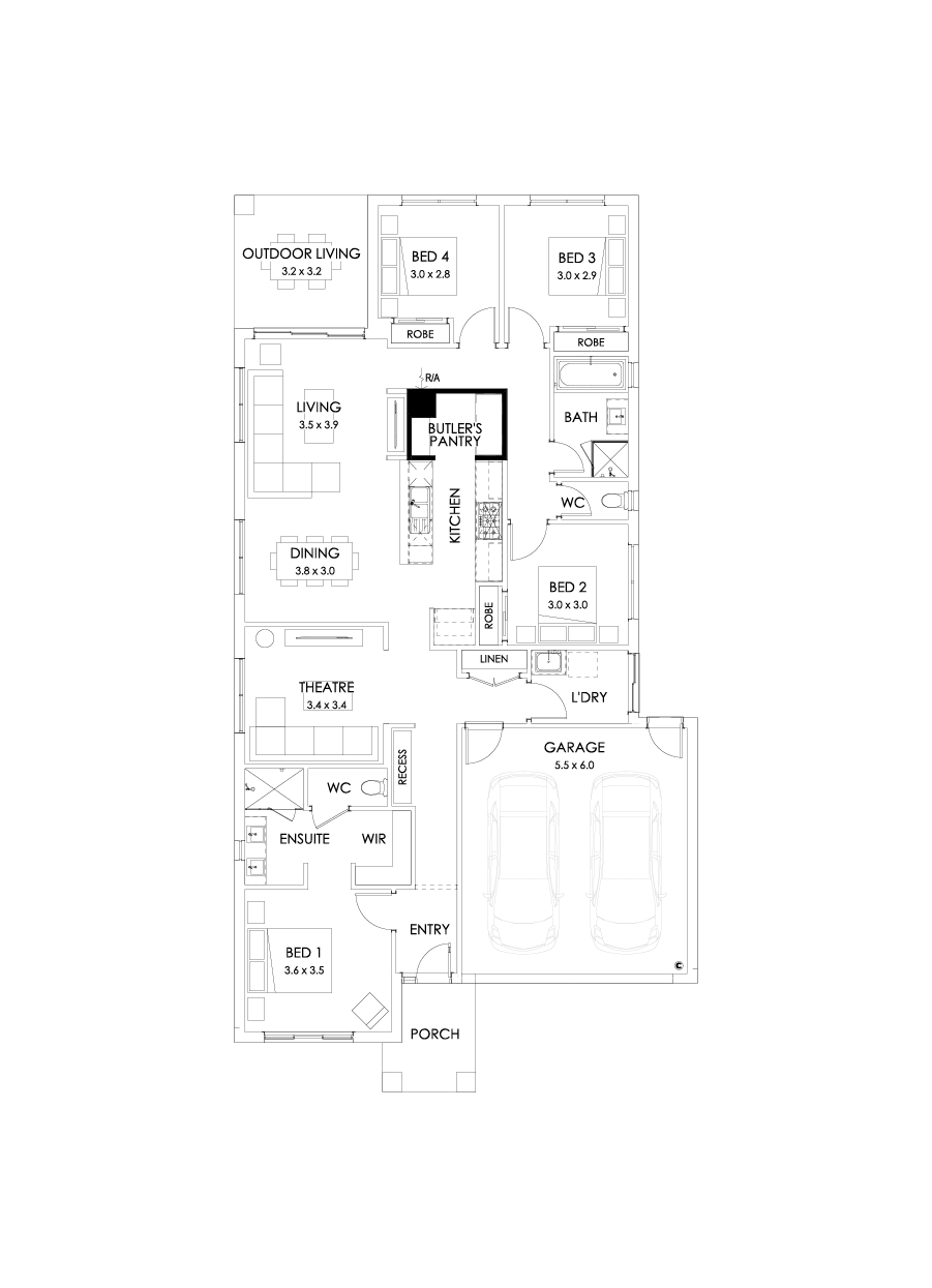 23  Floor Floorplan (Butler's pantry - Included - Flipped)