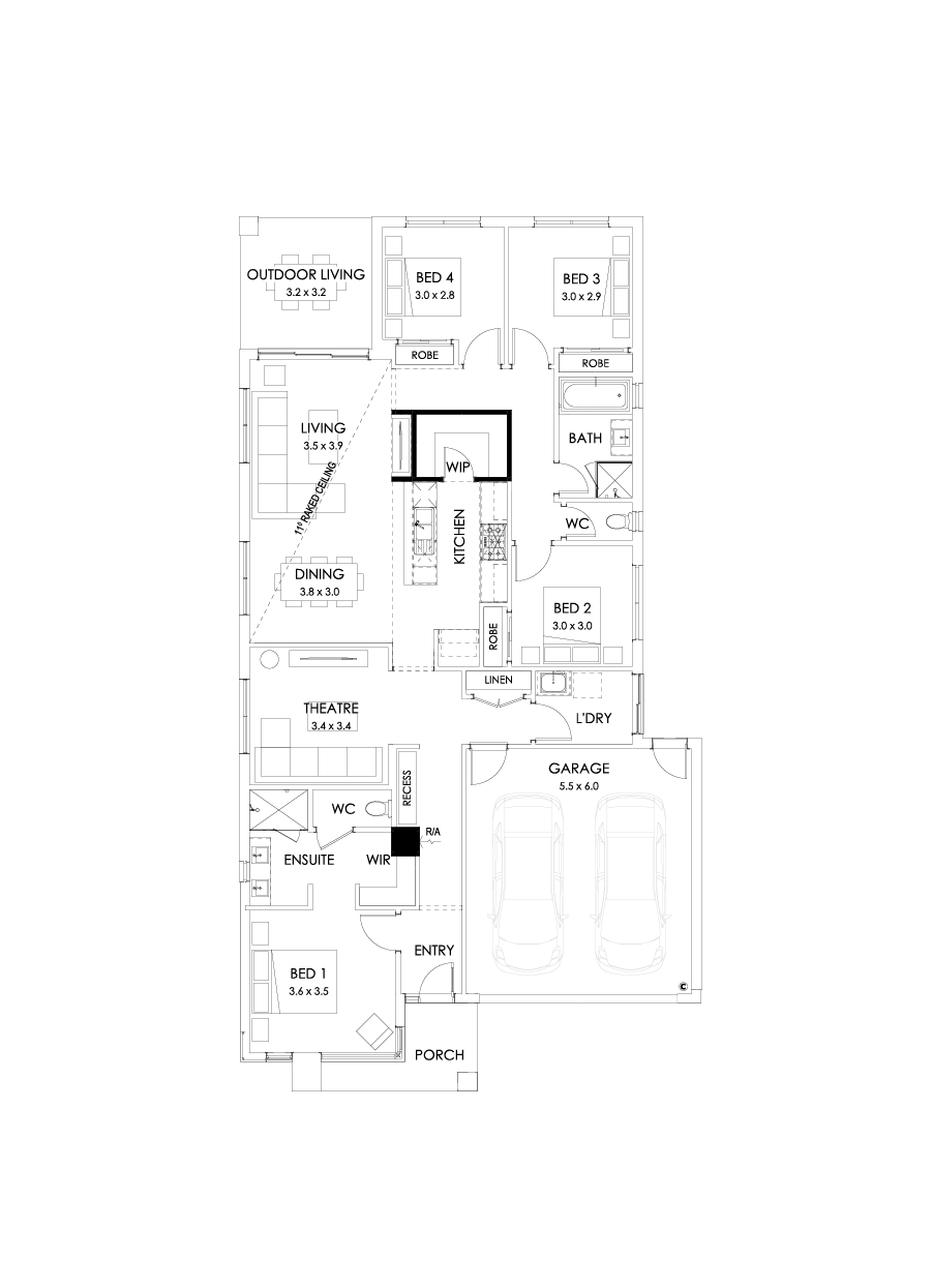 23  Floor Floorplan (Skillion raked ceiling - Flipped)
