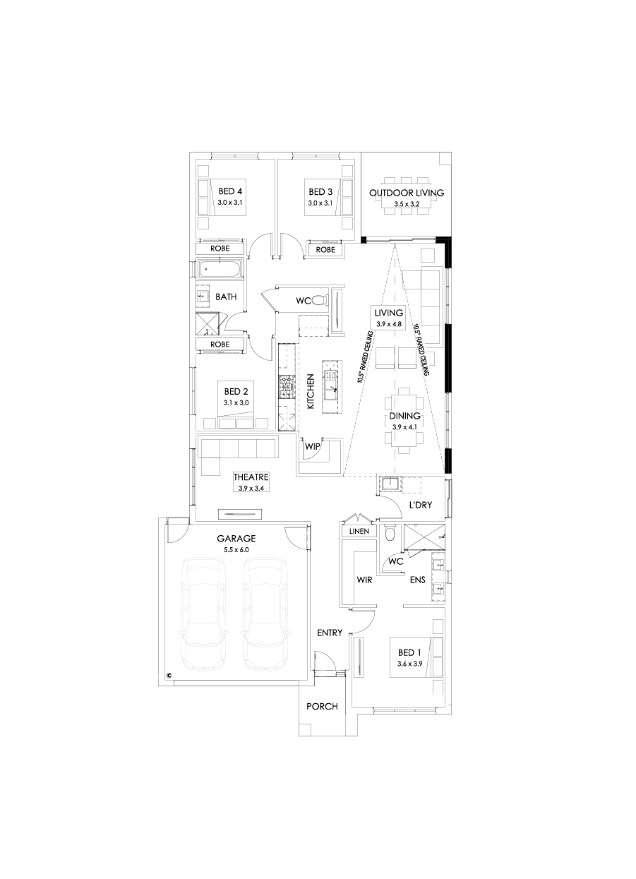 24  Floor Floorplan (Raked ceiling 10.5 deg)
