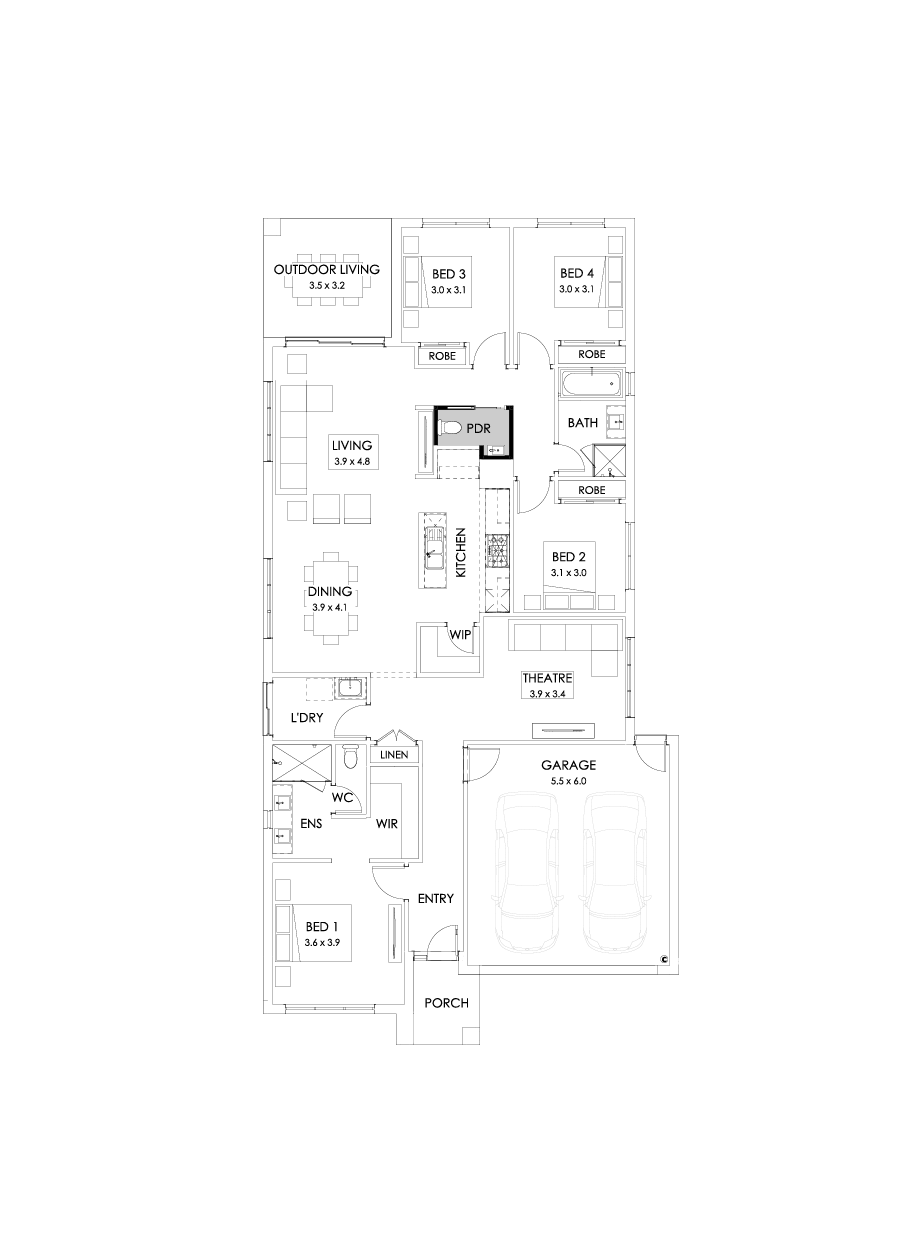 24  Floor Floorplan (Powder room - Flipped)