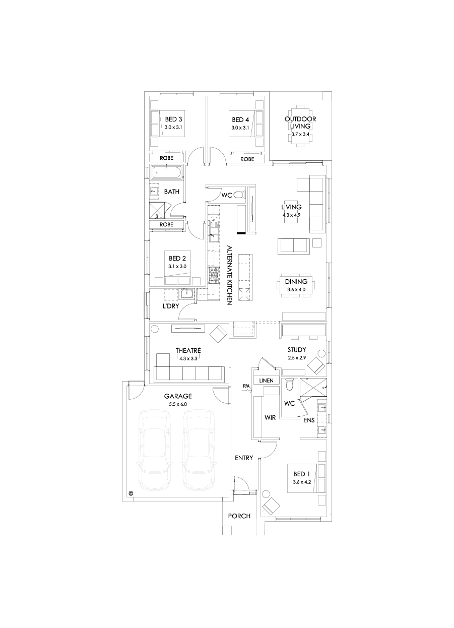 26  Floor Floorplan (Alternate kitchen)