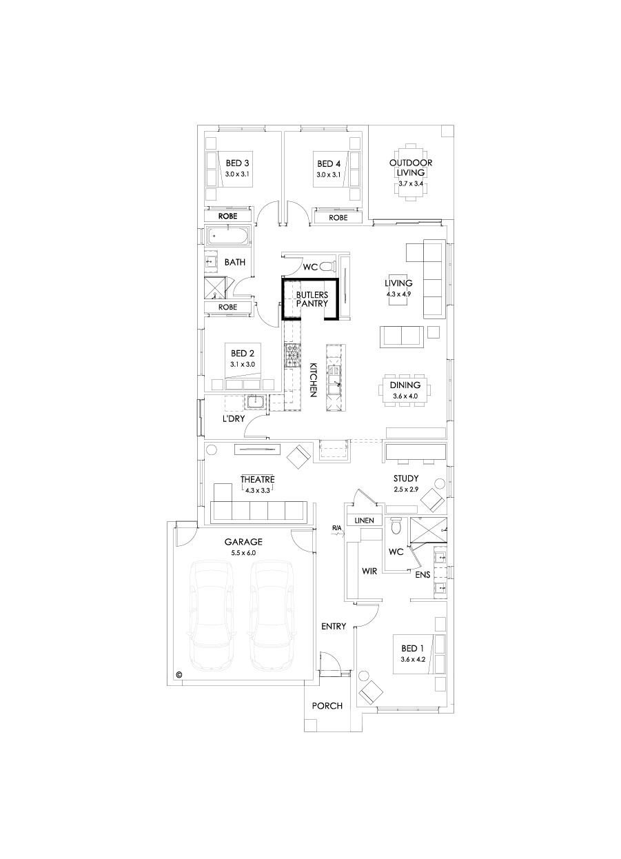 26  Floor Floorplan (Butler's pantry - Included)