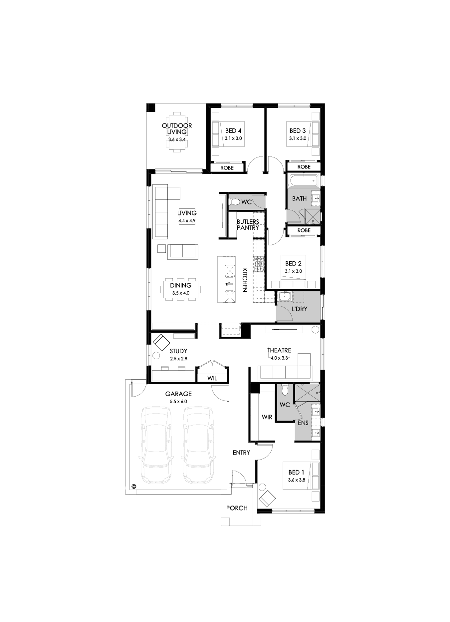 26  Floor Floorplan (Rear flip)
