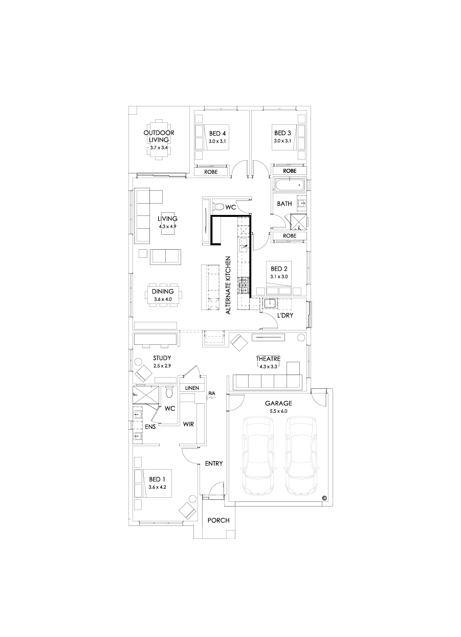 26  Floor Floorplan (Alternate kitchen - Flipped)