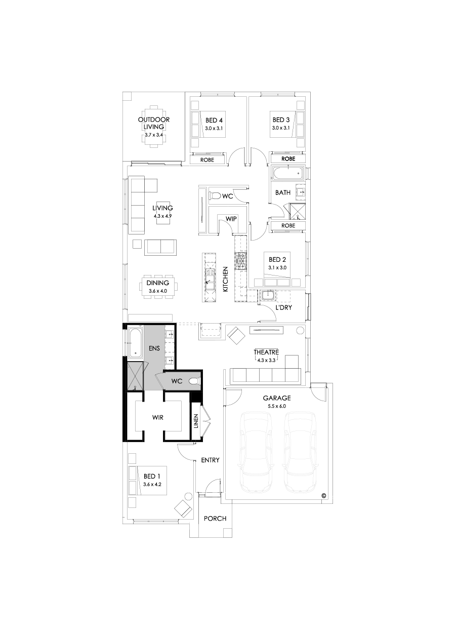 26  Floor Floorplan (Bath to ensuite - Flipped)